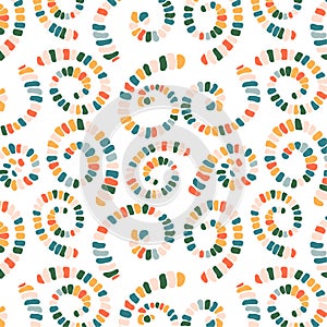 Spirals lined with colored stones